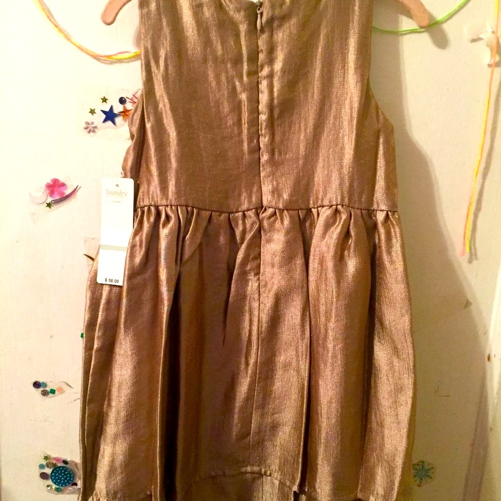 New Girl's Laundry Pewter Sequin Bow Sleeveless Party Dress, 4T - Picture 2 of 3